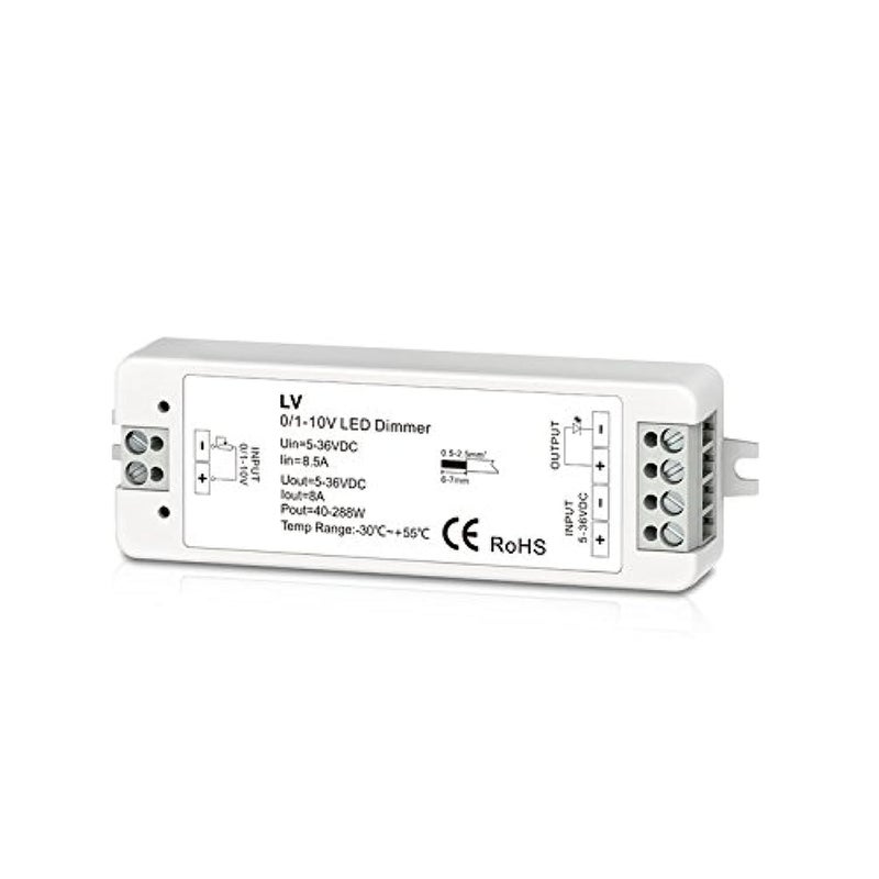 0/1-10V Dimmer 1CH 8A Dimmable Switches Driver 1 Channel 0-10V Constant Voltage LED Dimmer PWM 5-36V